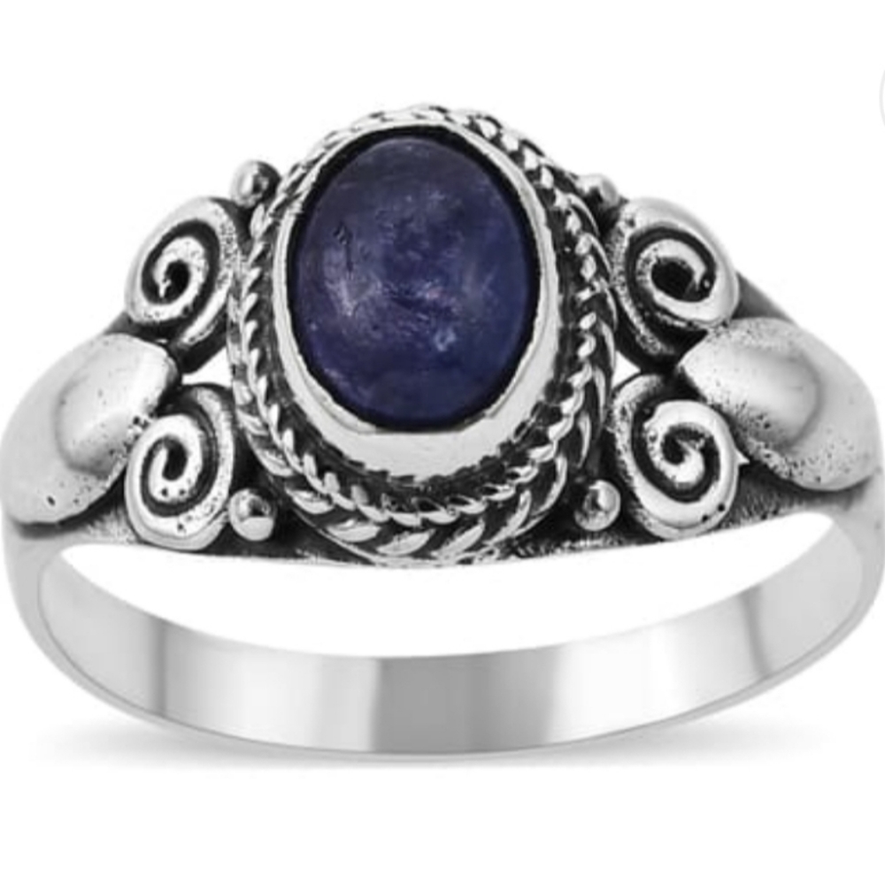 Bali Tanzanite Solitaire in Sterling Silver Ring Size 9! New!